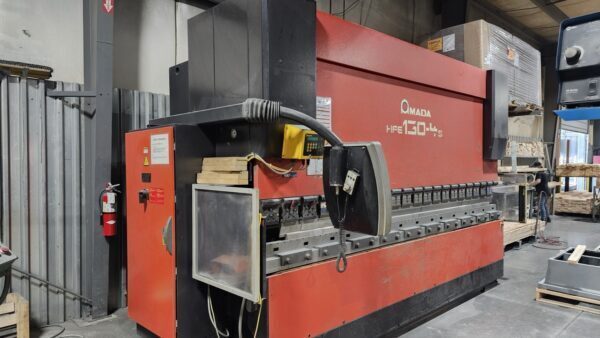 144 Ton, Amada #HFE-130-4S, CNC hydraulic press brake, 14' overall, 148" between housing, 7.87" stroke