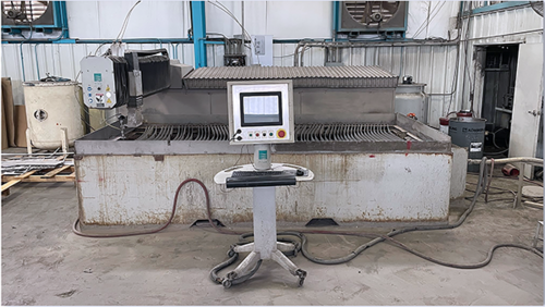 Flow #Mach3-4020/Stonecrafter, waterjet, 6' x 13' table, 94,000 PSI, media hopper, catcher tank, chiller
