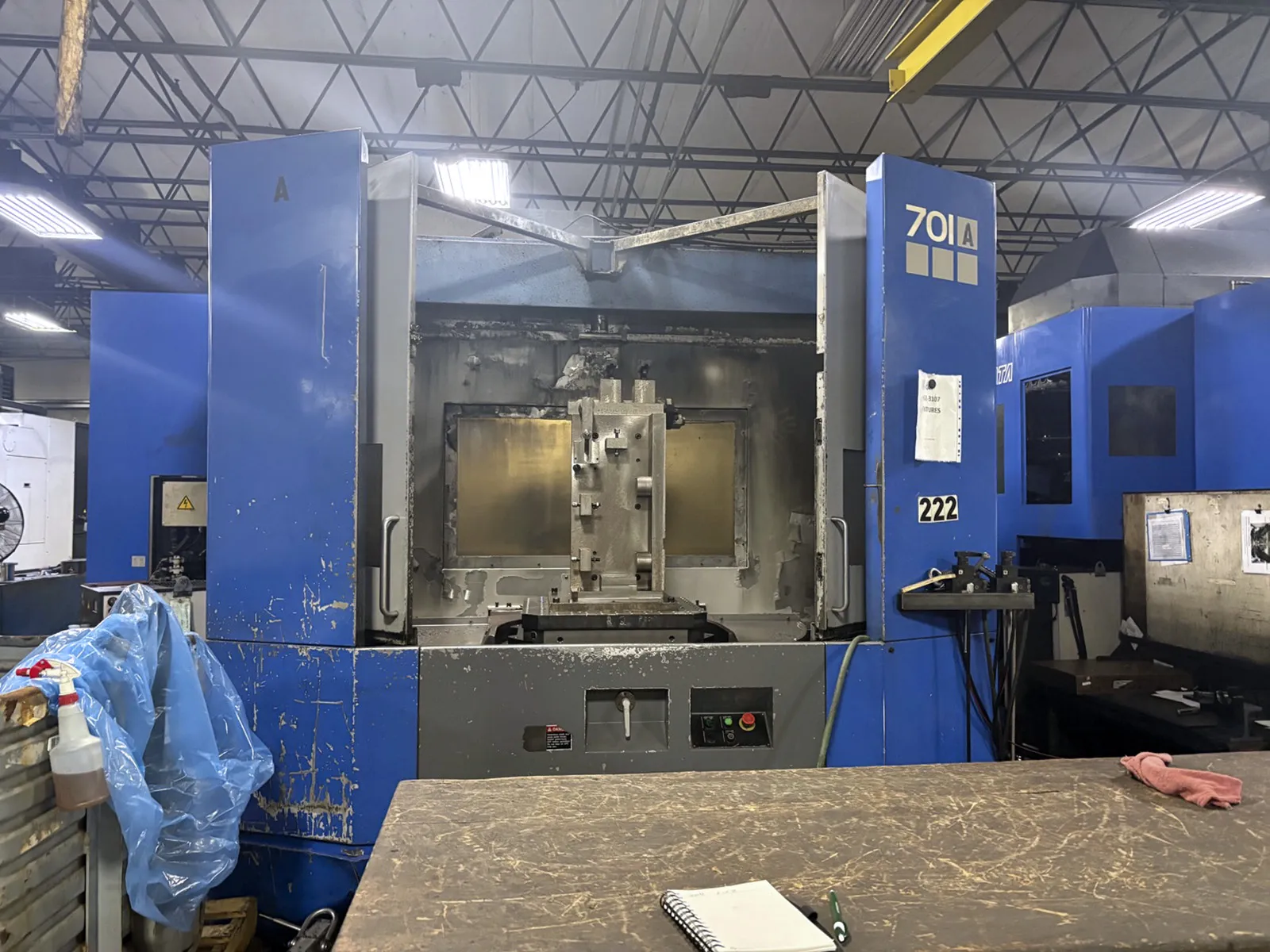 Niigata #SPN701, CNC horizontal machining center, 120 automatic tool changer, 39.4" X, 37.4" Y, 33.5" Z, 8000