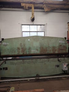 Roto-Die #15, Hydraulic Press Brake, 10' overall length, 3" stroke, 15 HP, (3) extra top dies, (8) front &