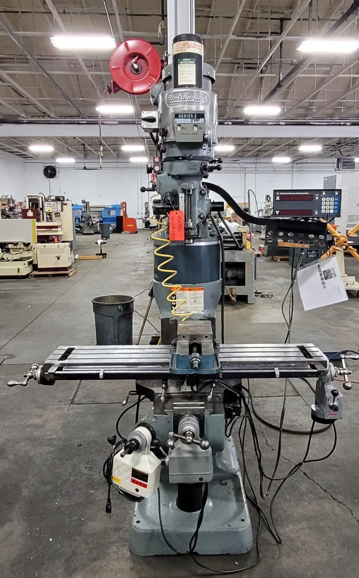 Bridgeport #Series-1, vertical mill, 2 HP, 8" Riser, Servo Power Feed, digital read out, Power Drawbar