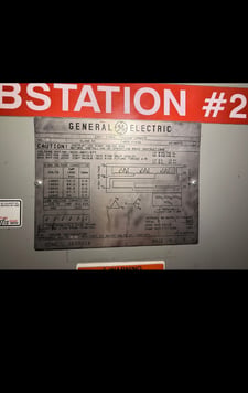 1500/2000 KVA 13200 Primary, 480Y/277 Secondary, General Electric m 154354