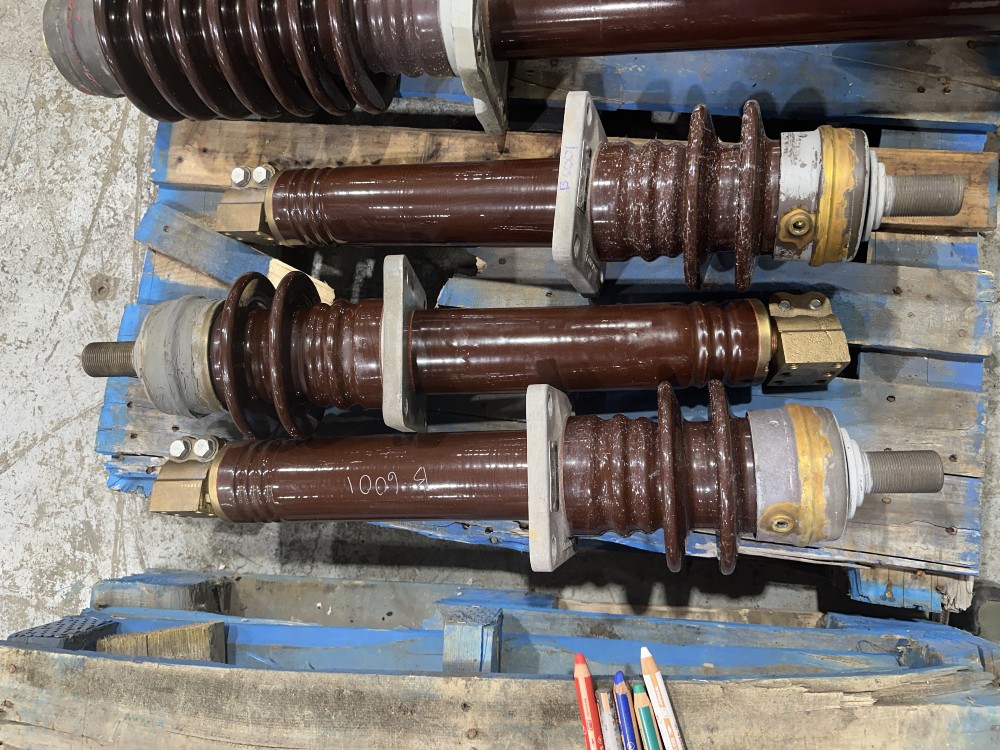 15 KV, Canadian General Electric Ohio Brass Co. Ltd., Condenser Bushing, HV, GK-10, 1200 Amp. SET of QTY 3