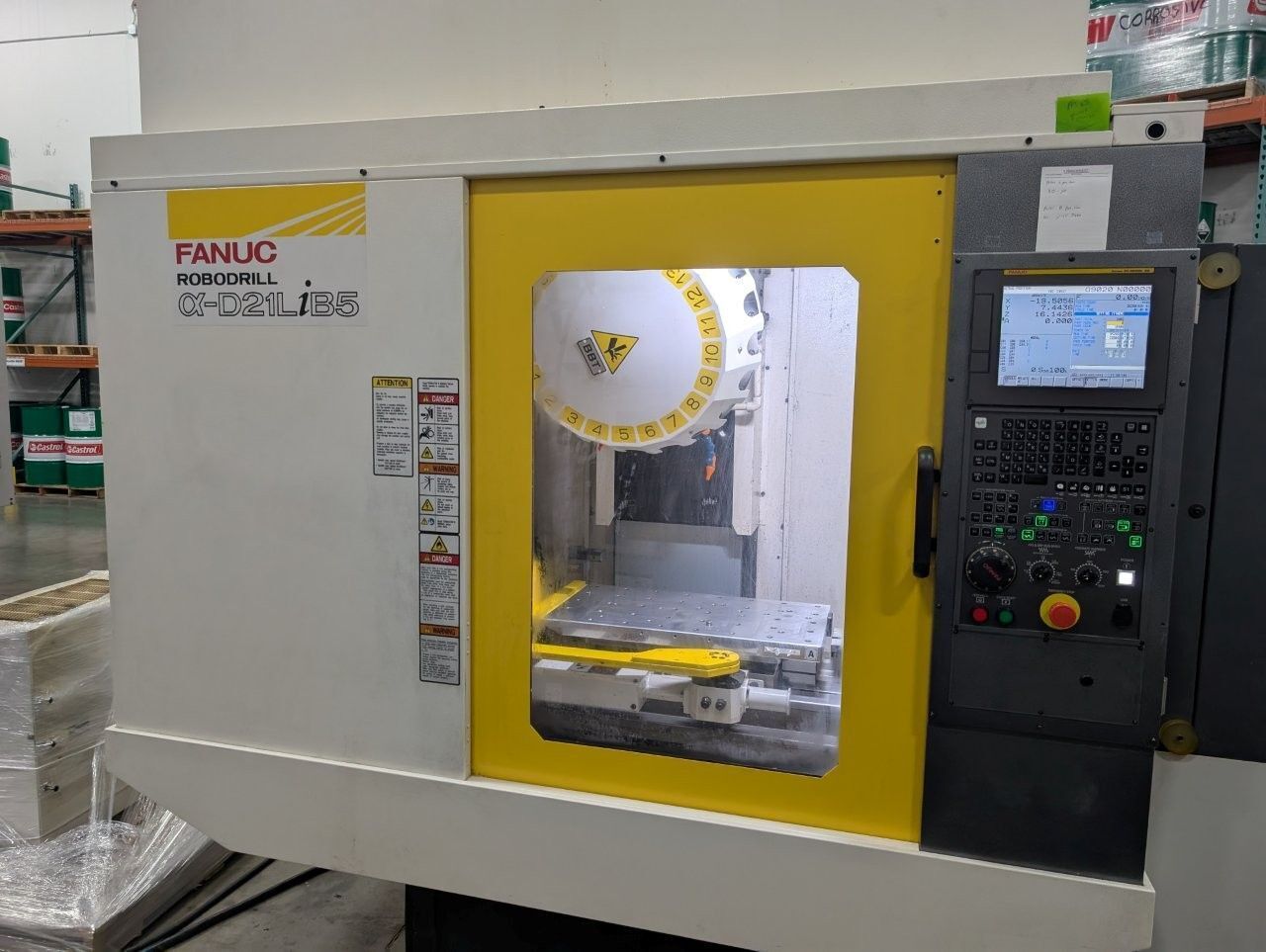 Fanuc #Robodrill-Alpha-D21LiB5, CNC drill & tap, 21 ATC, 27.55" X, 15.75" Y, 12.99" Z, 24,000 RPM, BT30