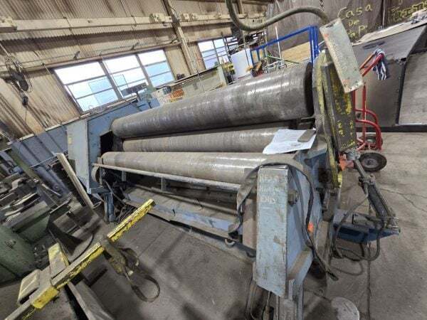 96" x 1/2" Bertsch #50-08, 4-roll plate bending roll, 12" top & bottom rolls, 8" side rolls, 1994