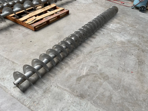 8.5" diameter x 10' long, standard pitch Stainless Steel screw auger, 4.5" pitch