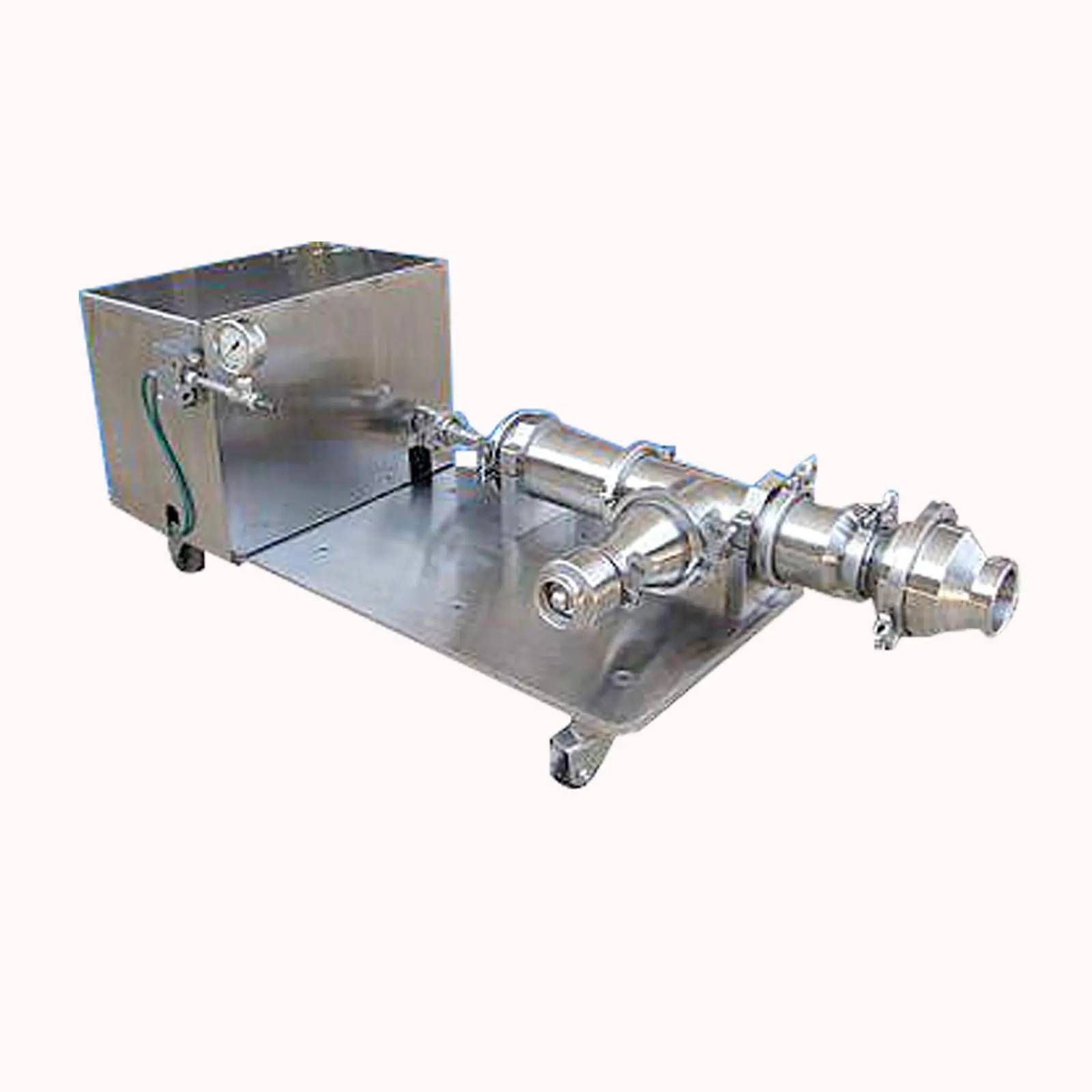 Zangari #40-P, sanitary liquid/semi-solid pneumatic pump, 145 psi max, 3" S-line inlet, 2" S-line outlet