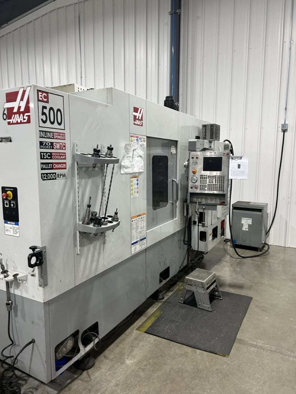 Haas #EC-500, CNC Horizontal Machining Center, 32" X, 20" Y, 28" Z, 19.69" x 19.69" pallet, 30 HP, 12,000