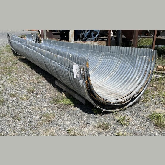 48" diameter x 20' long Fluming, galvanized corrugated steel pipe culvert halves, (25 pieces total)