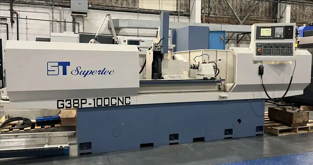 15" x 40" Supertec #G38P100CNC, CNC plain cylindrical grinder, Fanuc 0i-Mate, 20" wheel diameter, 2006