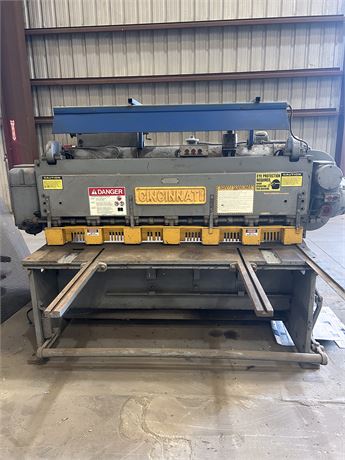 3/16" x 6' Cincinnati #1006, mechanical power shear, mechanical hold downs w/ finger guards, rear operated