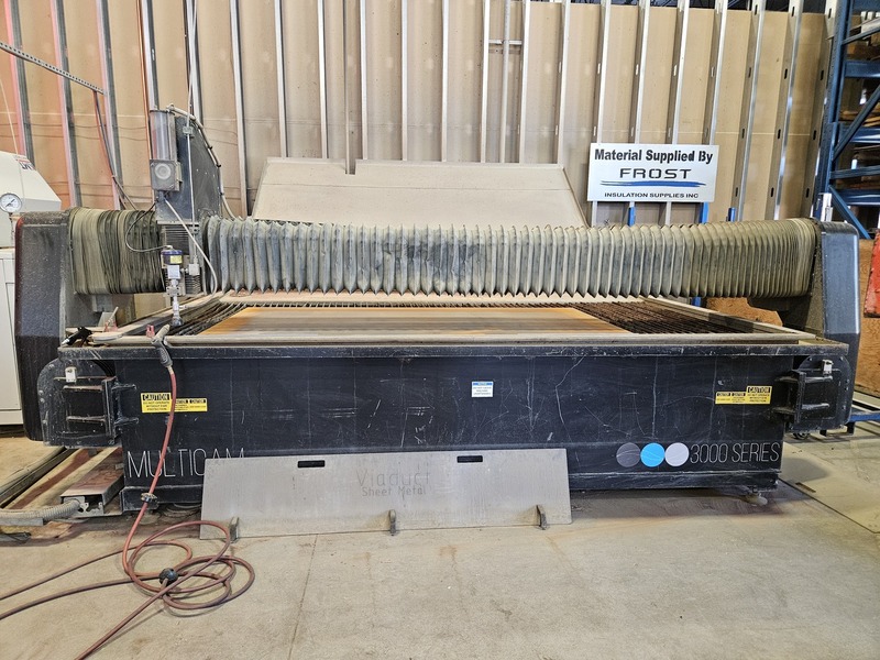 Multicam #3-204-W, CNC Waterjet, 5' x 10' table, 50 HP KMT high pressure pump, 60,000 psi, 220 Volt, 3PH, 2017