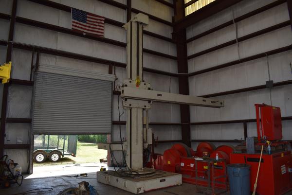14' x 14' Pandjiris #1400, welding manipulator, powered travel car base