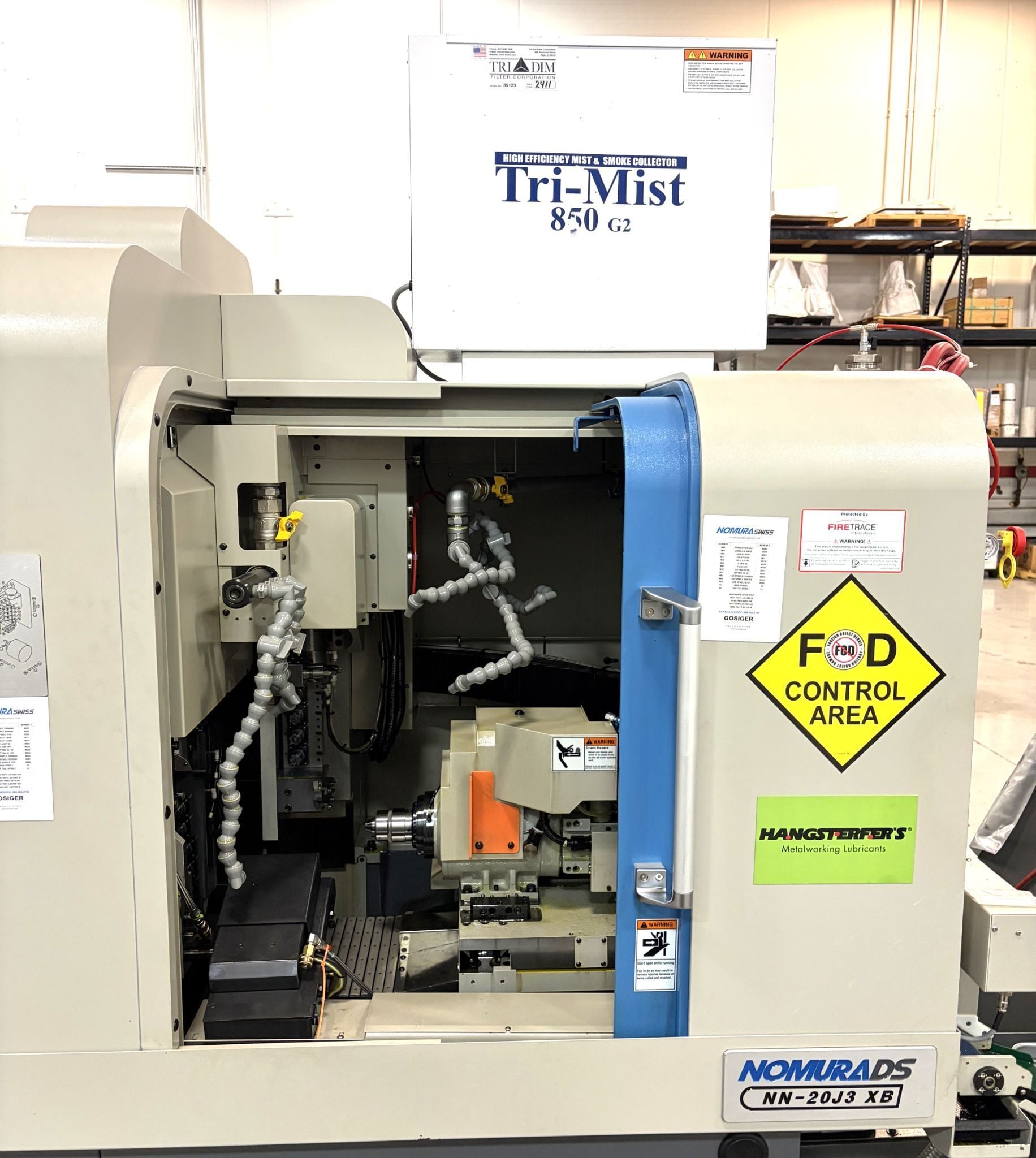 Nomura #NN20J3XB, CNC Swiss Type Lathe, 12.13" X, 6.52" Y, 7.99" Z, 7.87" machining length, 5 HP, 10,000 RPM