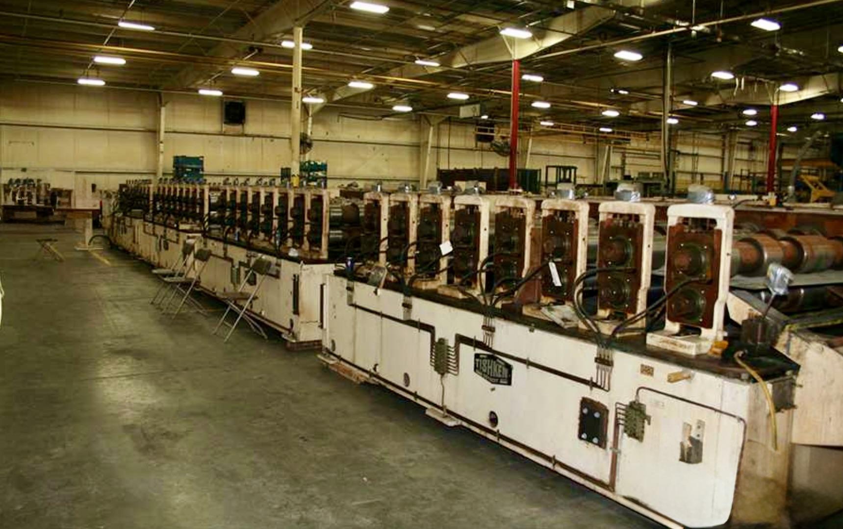 32 Stand, Tishken #32-XHW-4, rollformer, 4-1/2" shaft diameter, 70" roll space, 18" horizontal centers