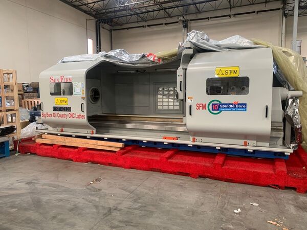 Acra #CST-42120, cnc lathe, 10" bore, 42" swing, 27" swing over cross slide, 120" centers, 24" chuck 4-jaw