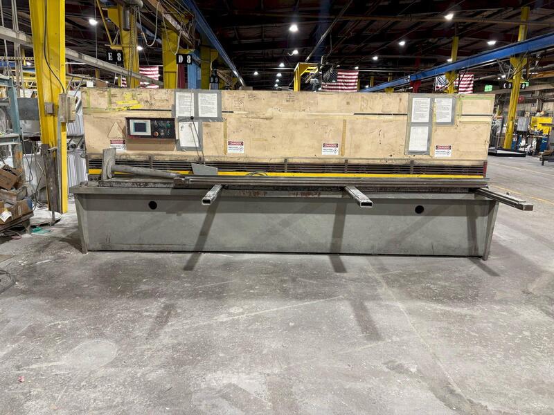 1/4" x 12' Masteel #MSH-12250, CNC hydraulic swing beam shear, 5.8" throat, 36" Back Gauge, 15 HP, TP-170