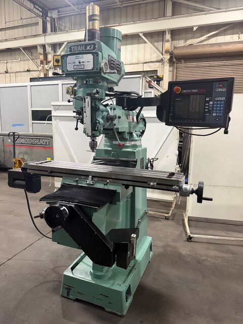 Trak #K3SX, 2-AXIS CNC knee mill, 3 HP, 10" X 50" table, ProtoTrak SMX, 33" x12" x16" travel, 4200 RPM, 2010
