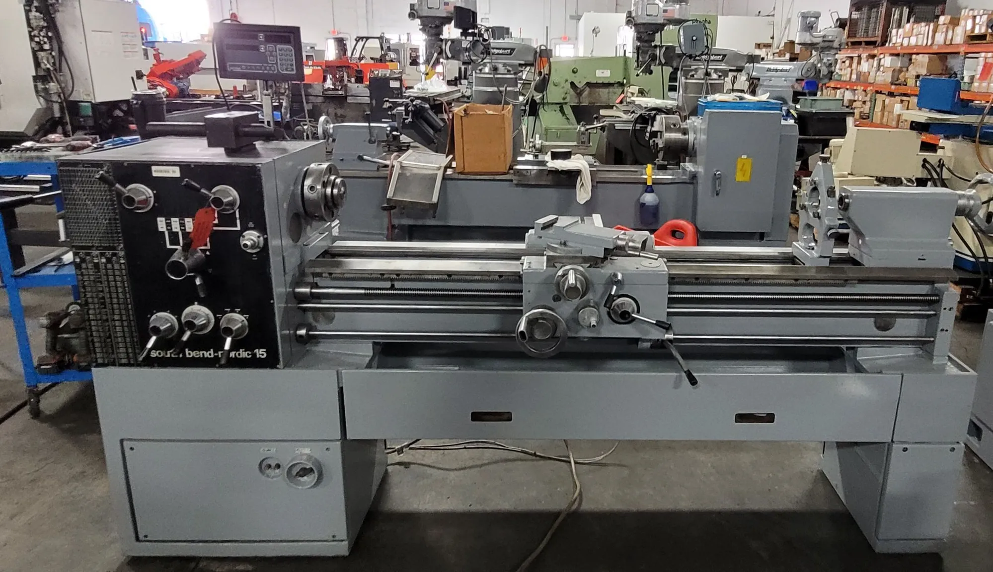15" x 60" South Bend Nordic #15, engine lathe, digital read out, 2" bore, 40-2000 RPM, 7.5 HP, D1-6