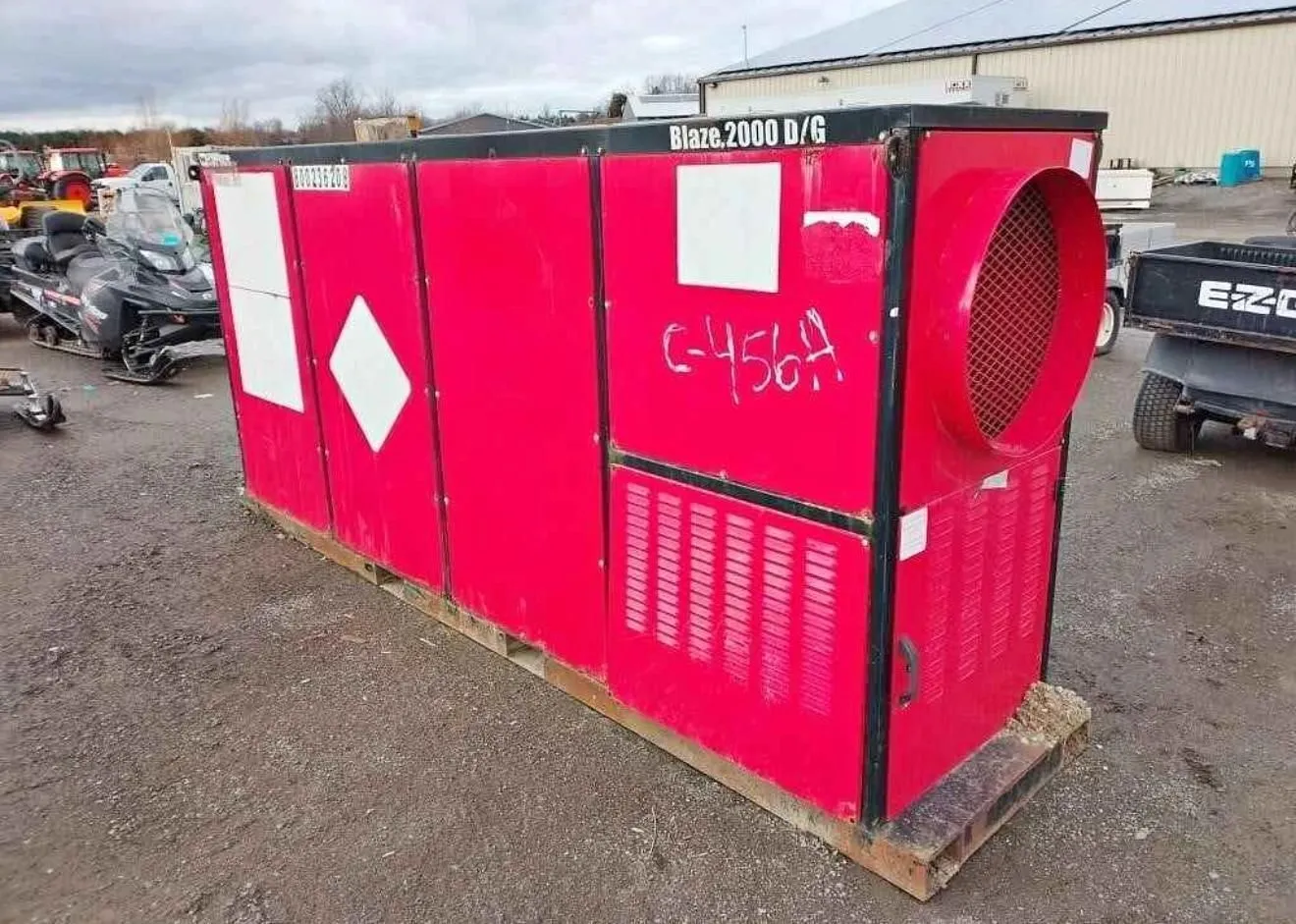 2 MMBTU/hr Eco Blaze #2000D/G, mobile industrial heater, dual-fuel diesel/LPG, 120 V., 4,500 lbs