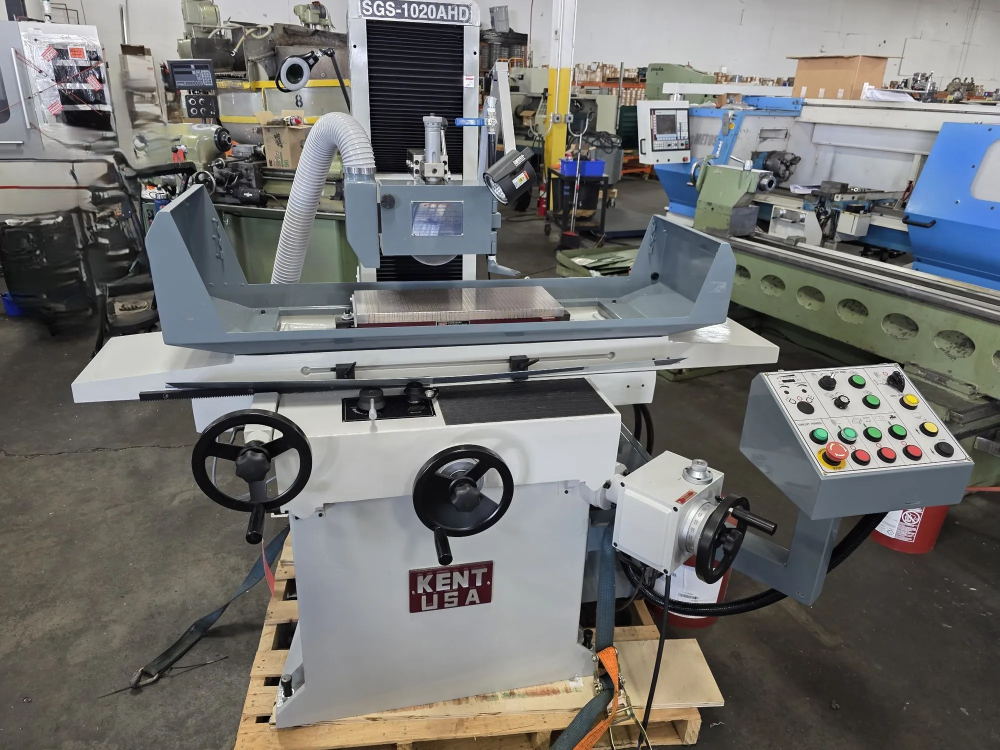 10" x 20" Kent #SGS-1020AHD, surface grinder, 8" x 0.5" x 1.25" wheel, 2 HP, 3500 RPM, 2023