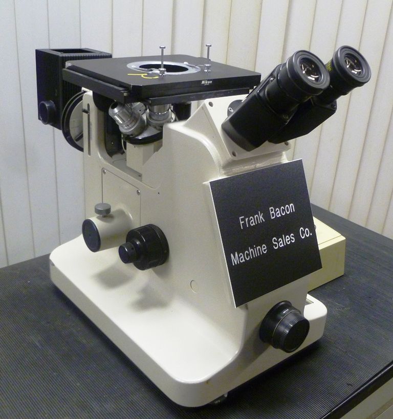 Nikon #Epiphot-TME, inverted metallurgical microscope, side optiical port, specimen stage plate