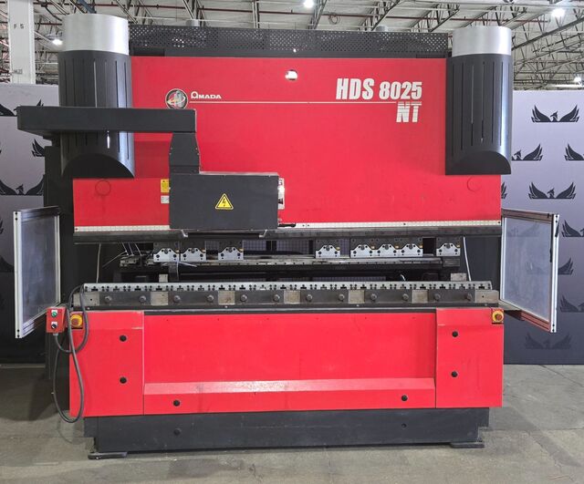 80 Ton, Amada #HDS-8025NT, CNC hydraulic press brake, AMNC, 8.4'OA, 87" between housing, 7.9" stroke, 2008