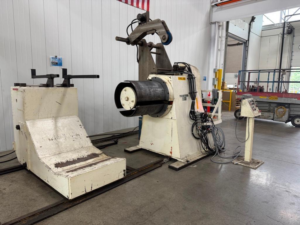20000 lb. Max-Roll Machinery #20000, uncoiler & coil car, PLC Control, 72" outside dimensions, 19"-24" ID
