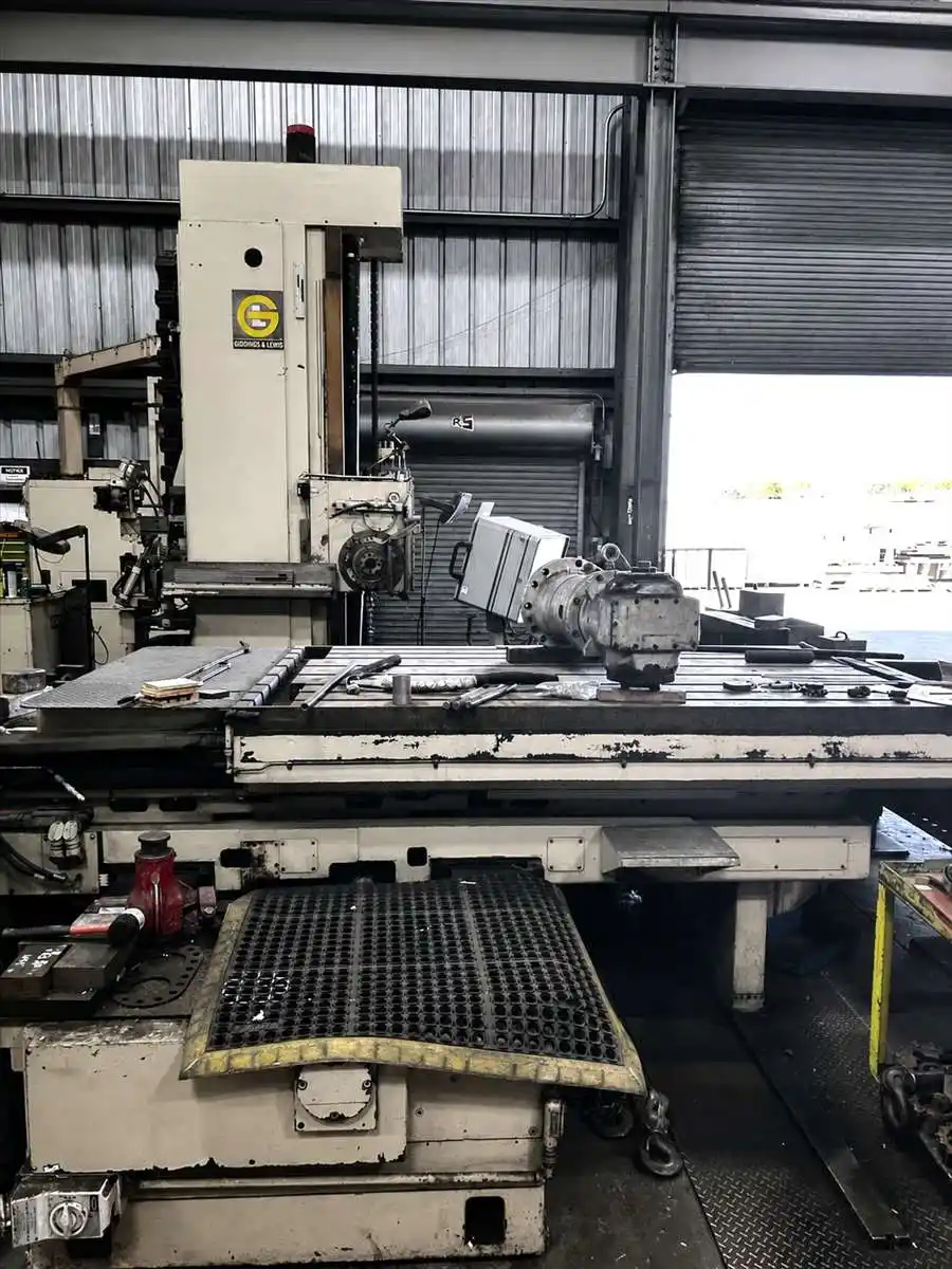 5" Giddings & Lewis #70-G5-T, table type horizontal boring mill, Fanuc 15M Control, 96" x 60" table, 2000