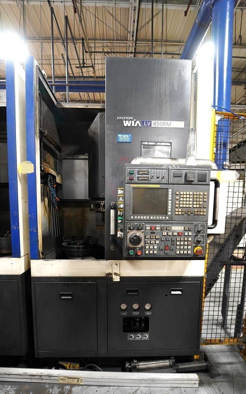 Hyundai Wia #LV450RM, CNC Vertical Turning Center, 12.2" X, 19.5" Z, 24.4" swing, 18.3" turning height