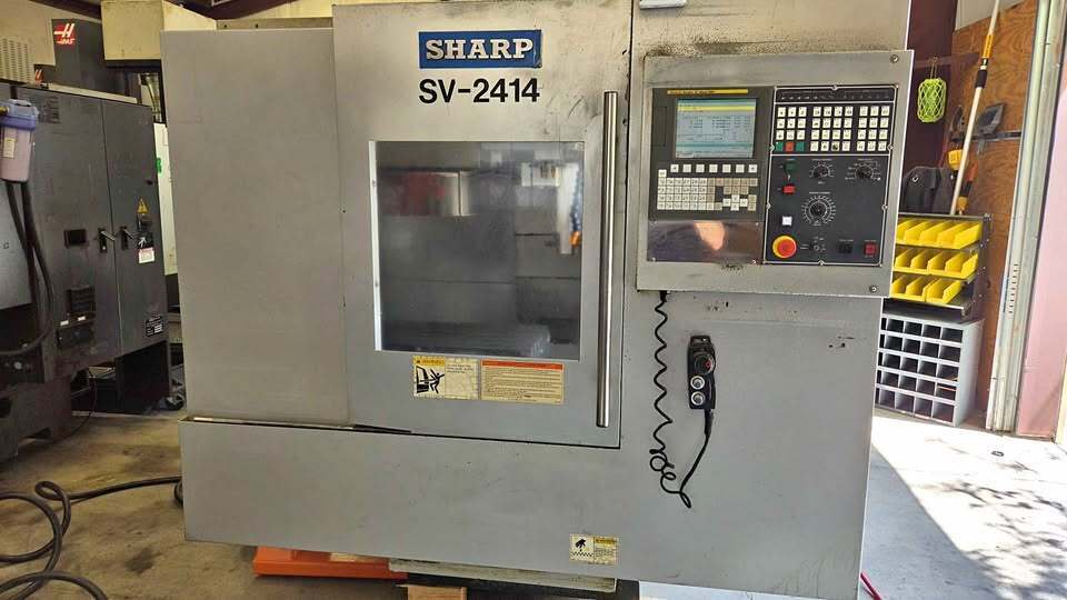 Sharp #SV-2414, CNC Vertical Machining Center, 24" X, 14" Y, 18.1" Z, 28" x 13.8" table, 9.3 HP, 10,000 RPM