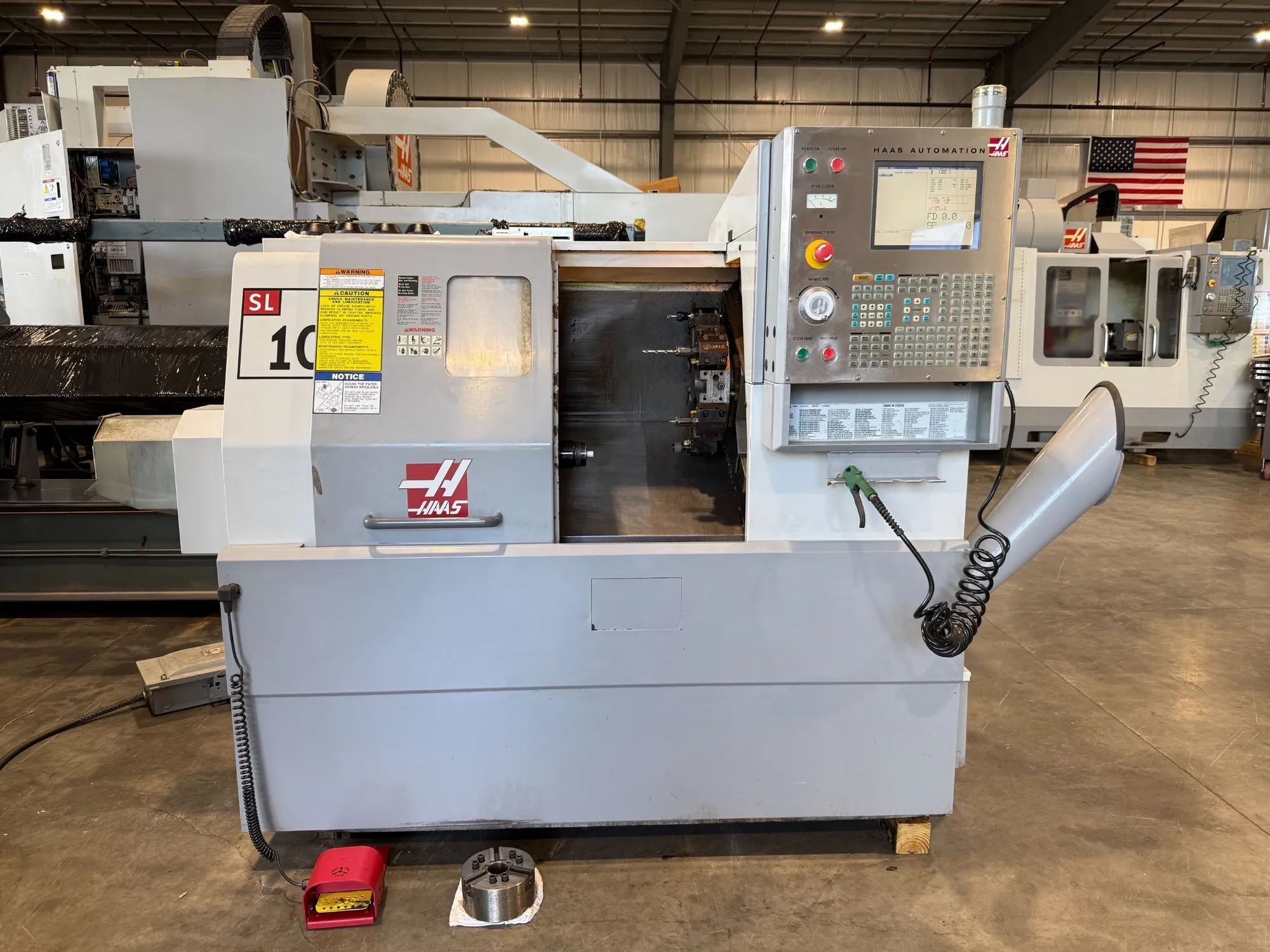 Haas #SL-10, CNC lathe, 16.5" swing, 12" diameter x 16" L, 1.7" bar, 2.31" bore, 6000 RPM, A2-5, 12 turret