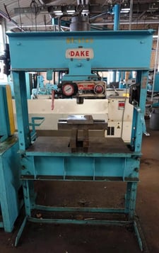 75 Ton, Dake #6-275, Air Hydraulic H-Frame Press, 10" Stroke, 44" between housing, 36" daylight, 90-125 psi