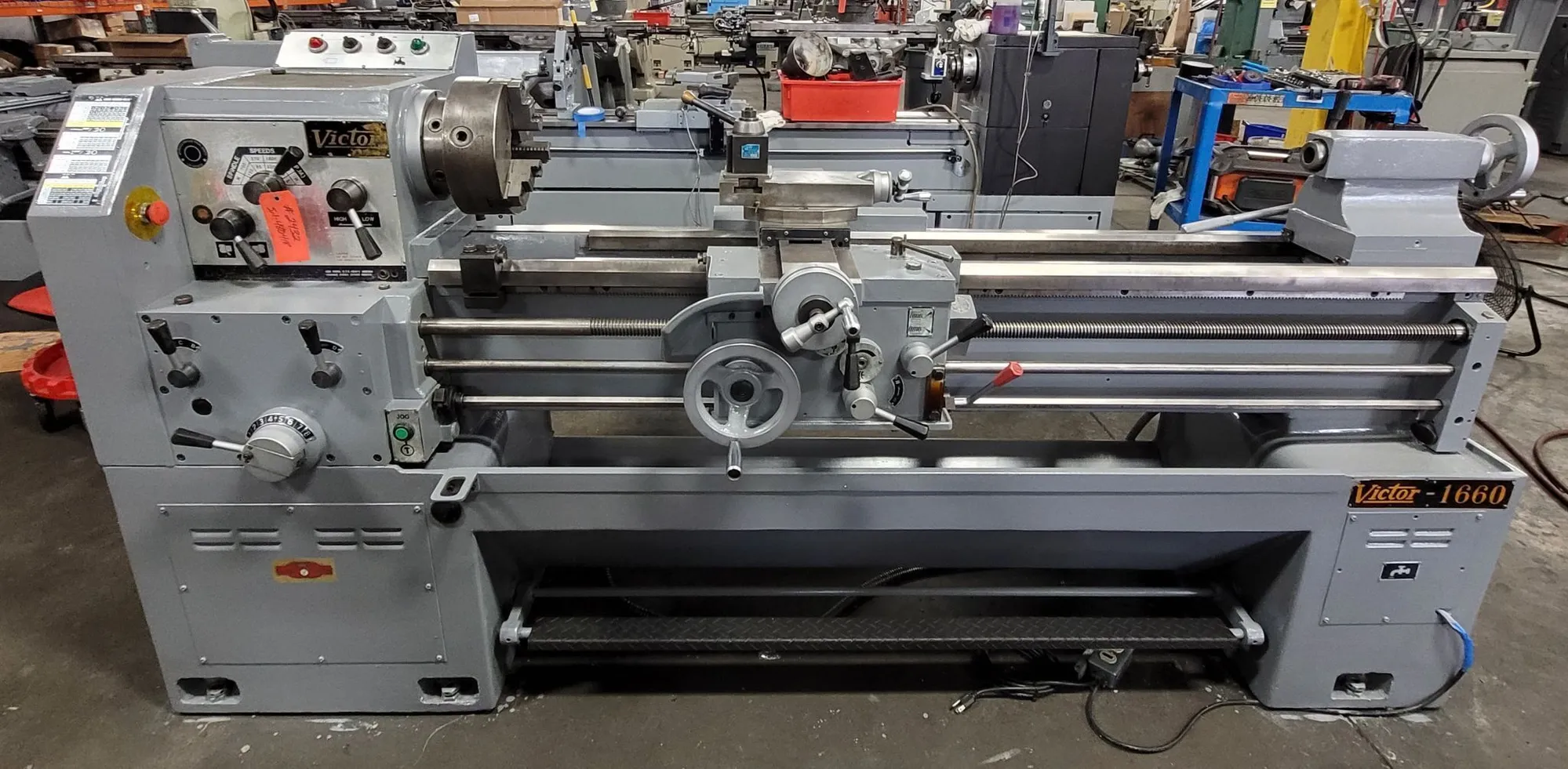 16"/23-7/16" x 60" Victor #1660, Gap Bed Engine Lathe, 10" swing over cross slide, 2"-2.125" bore, 7.5 HP