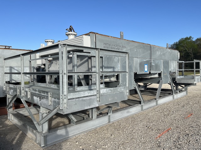 1589 sq.ft., 50 psi, Fabsco, air fin cooler, 33614 ext. sq.ft., Carbon Steel, 24' tubes, (2) 10 HP fans