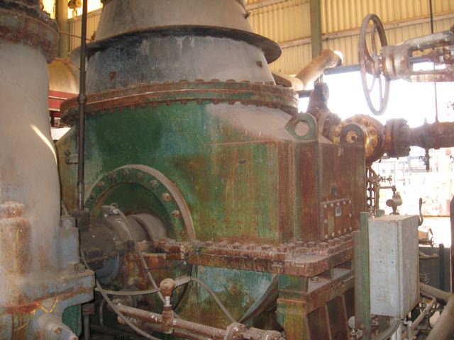 9800 HP Worthington #3TDFOV2, condensing steam turbine, 540 psig inlet @ 700&deg;F, 5650 RPM, 4" Hg exhaust, CW