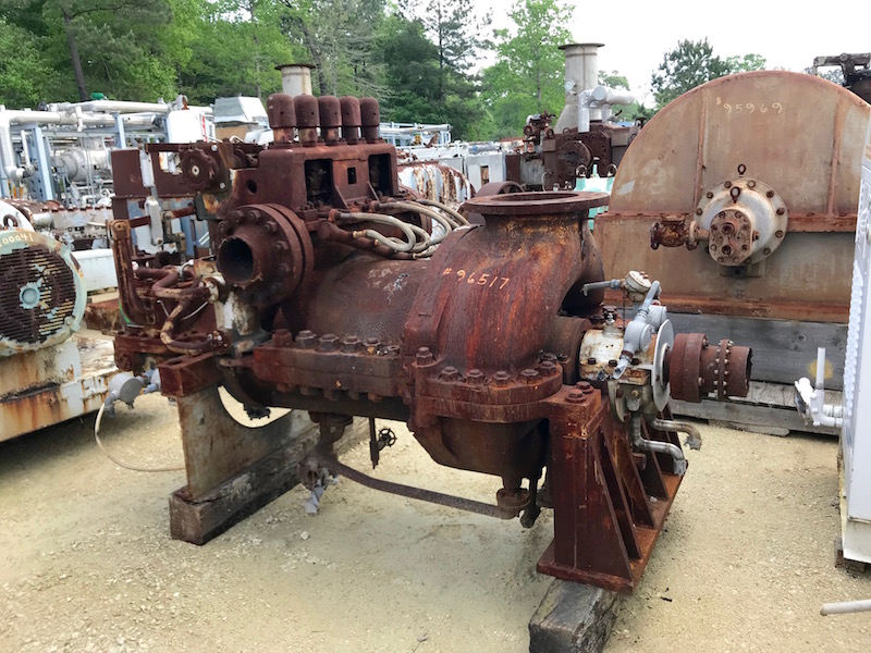 Worthington #6S, steam turbine spare rotor, 7000 HP rating, 630 psig inlet @ 730°F, 5906 RPM, CCW