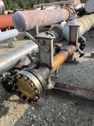 31 sq.ft., 80 psi shell & tube, JV Industrial, 316LSS shell, Incoloy 800H tubes, 1000&deg;F shell, 1500&deg;F tube