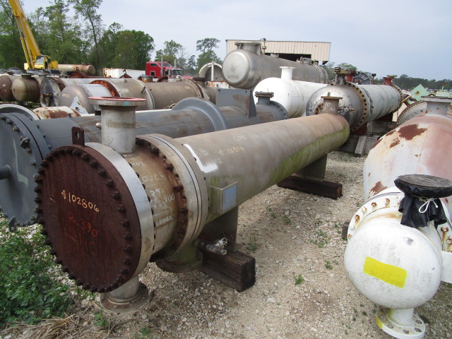 750 sq.ft., 75 psi shell, 75 psi tube, Heat Transfer Equipment, 650&deg;F shell, .75" tube diameter, 12' tube