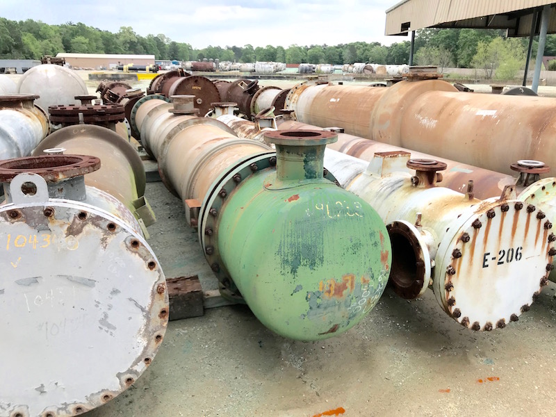 1988 sq.ft., 160 psi shell, 160 psi tube, Wyatt, 400°F, 1" tube diameter, 20' tube length, T-81 oh condenser
