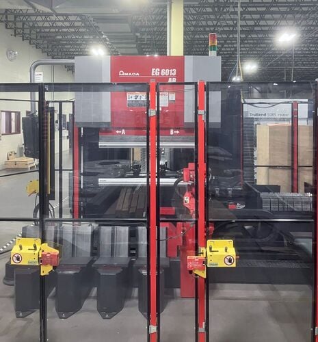 60 Ton, Amada #EG-6013AR, Fully Automatic Bending System, 4.6' overall, 39.8" between housing, 9" throat, 25"