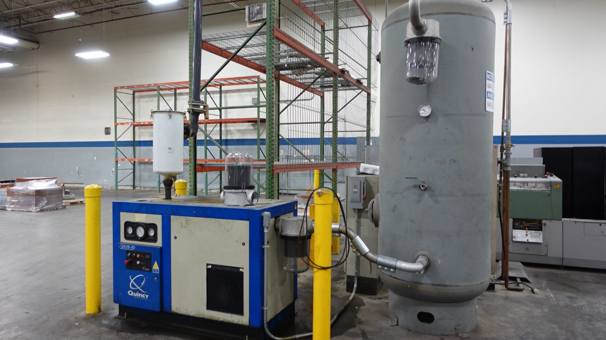 Rotary Screw Compressor & Vacuum Package, LOT of (4) compressors, (2) pumps, (4 available) dryers