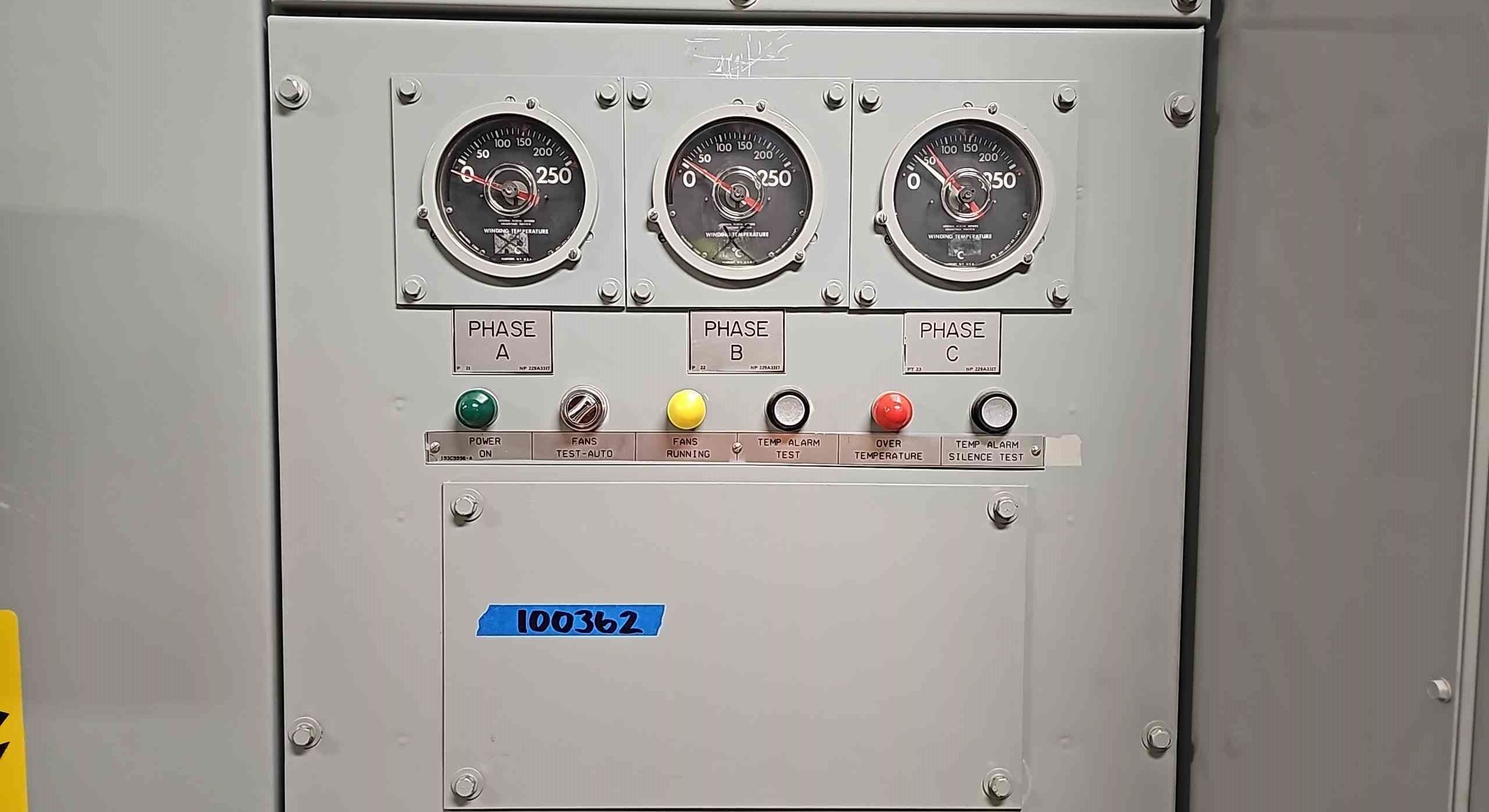 1500/2000 KVA 13800 Primary, 480Y/277 Secondary, General Electric #M156439A, Substation Dry Type Transformer