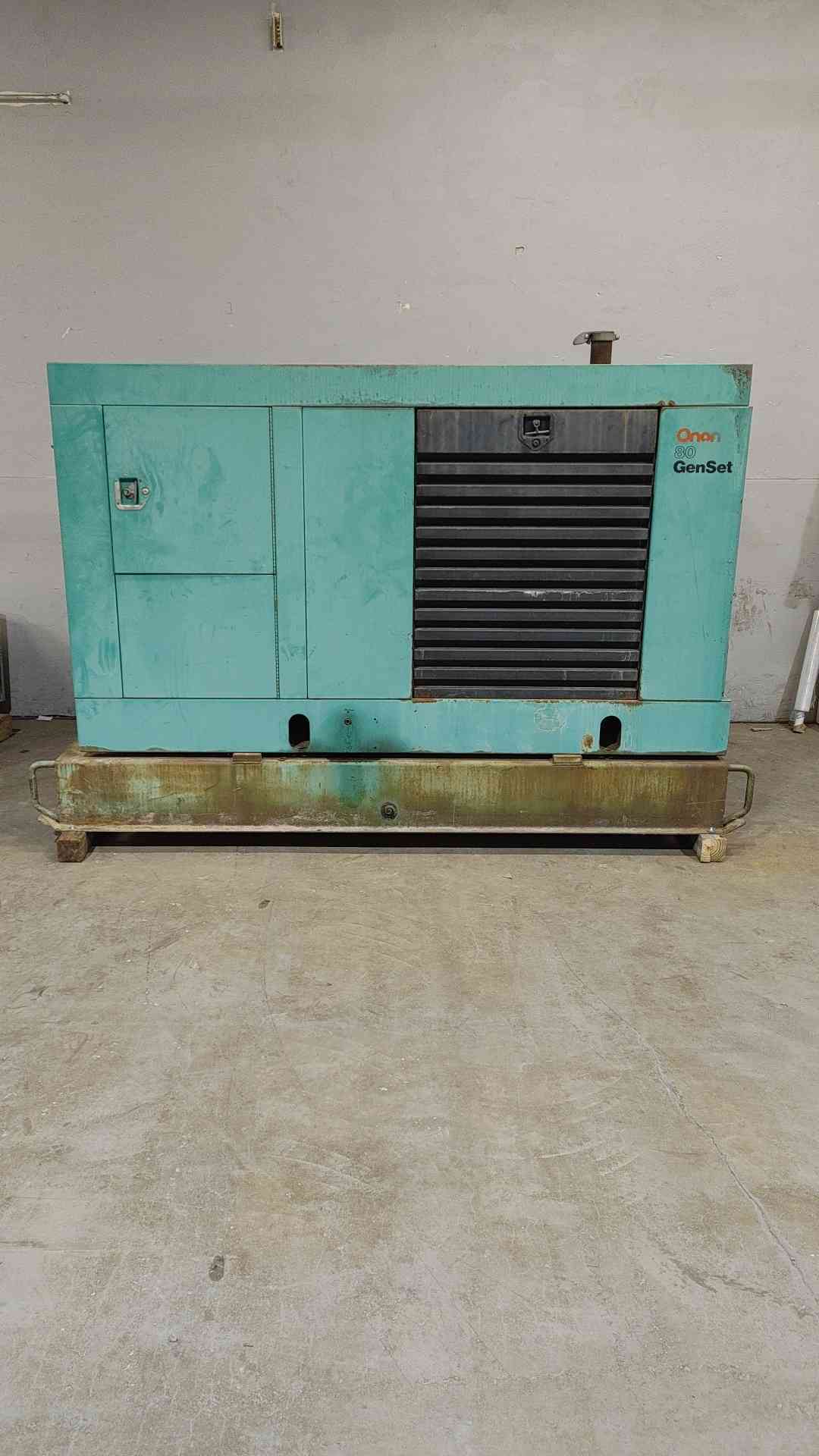 80 KW Cummins #6BT, diesel generator set, 1 phase, 3 phase, 512 hours