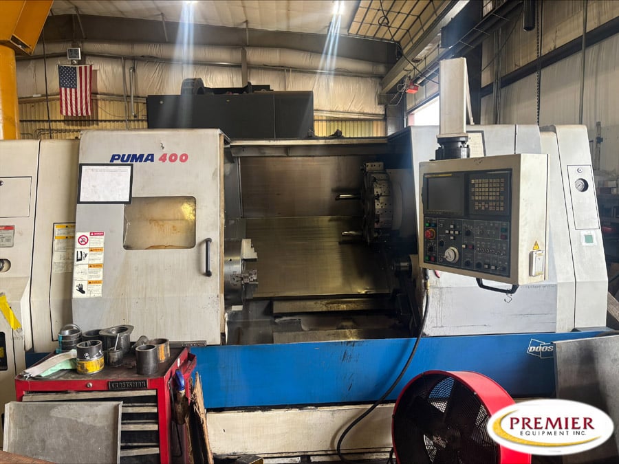 Daewoo Doosan #Puma-400B, CNC turning center, Fanuc Series 21iTB, 30" swing, 4.6" bar, 50 HP, 2006