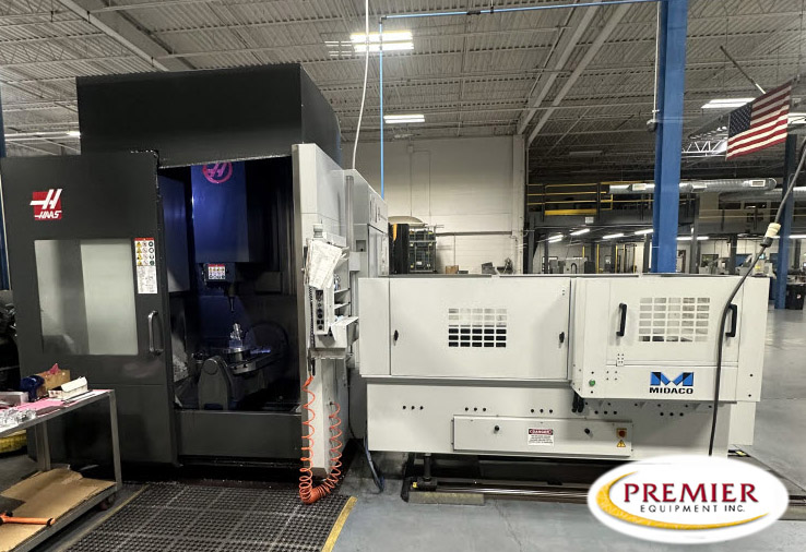 Haas #UMC-750SS, 5-Axis CNC vertical machining center with Midaco multi-pallet changer, 30" X, 20" Y, 20" Z
