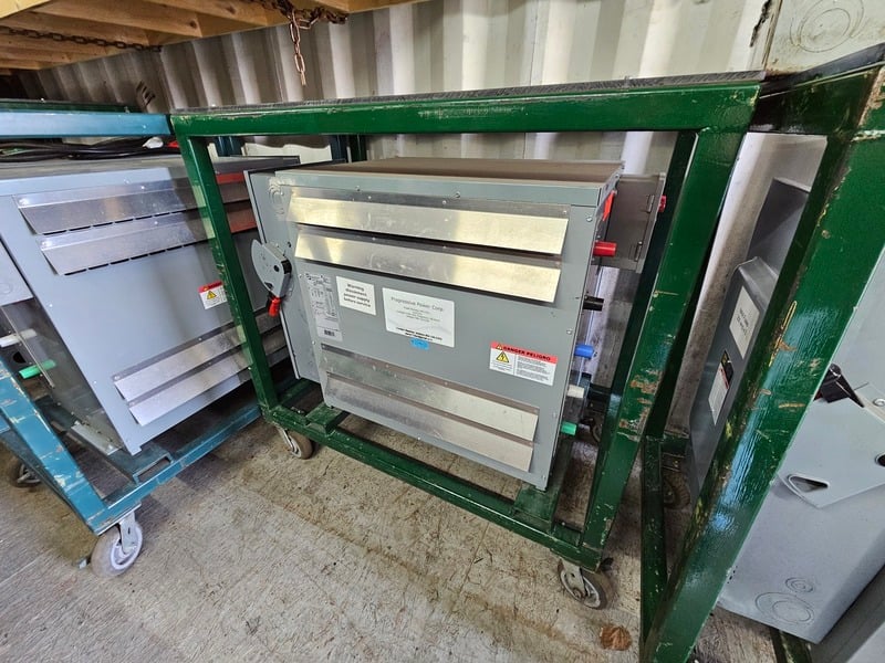 225 KVA 600 Primary, 480 Secondary, Beaver #RC225JH/X/B, Autotransformer on Cart, ground fault indicator