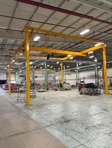 2 Ton, Kone Crane, motorized overhead bridge crane, 31' W x 31' L x 19.5'T