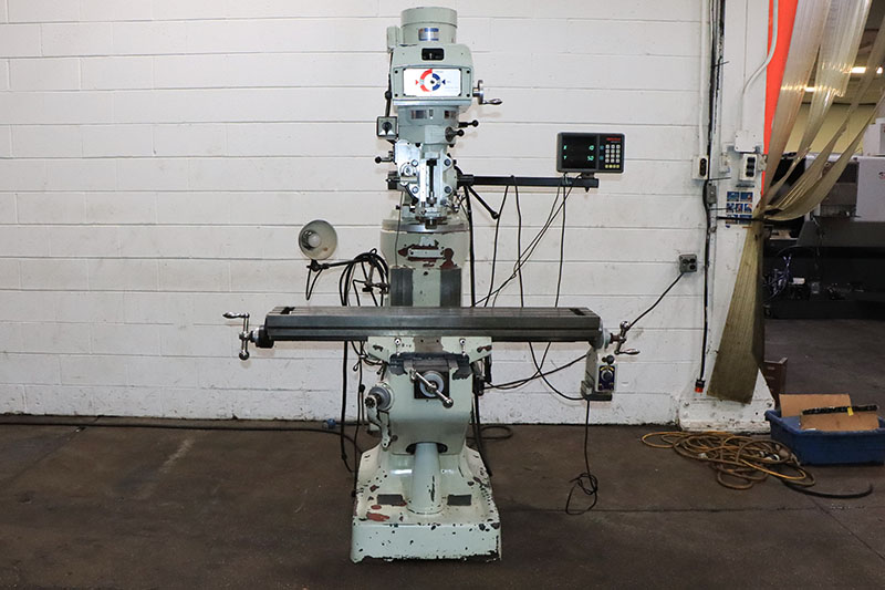Manford #SP-150VS, vertical mill, 9" x49" tbl., 3 HP, 60-4500 RPM, R-8, Anilam 2-Axis digital read out
