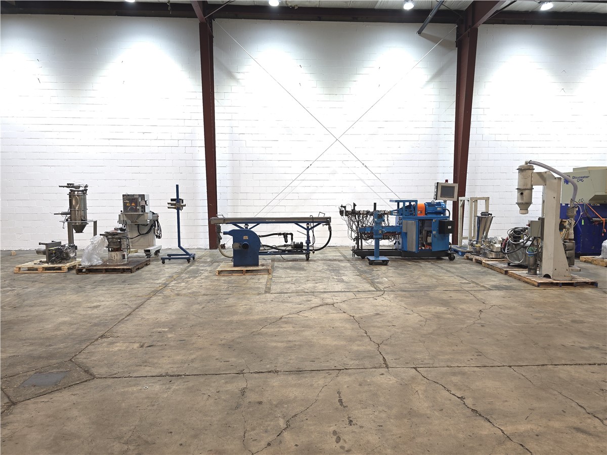 1.2" Coperion #ZSK30, twin screw extrusion line, 40:1 L/D, 400 RPM, 11 barrel, 20 HP, water cooled, strand
